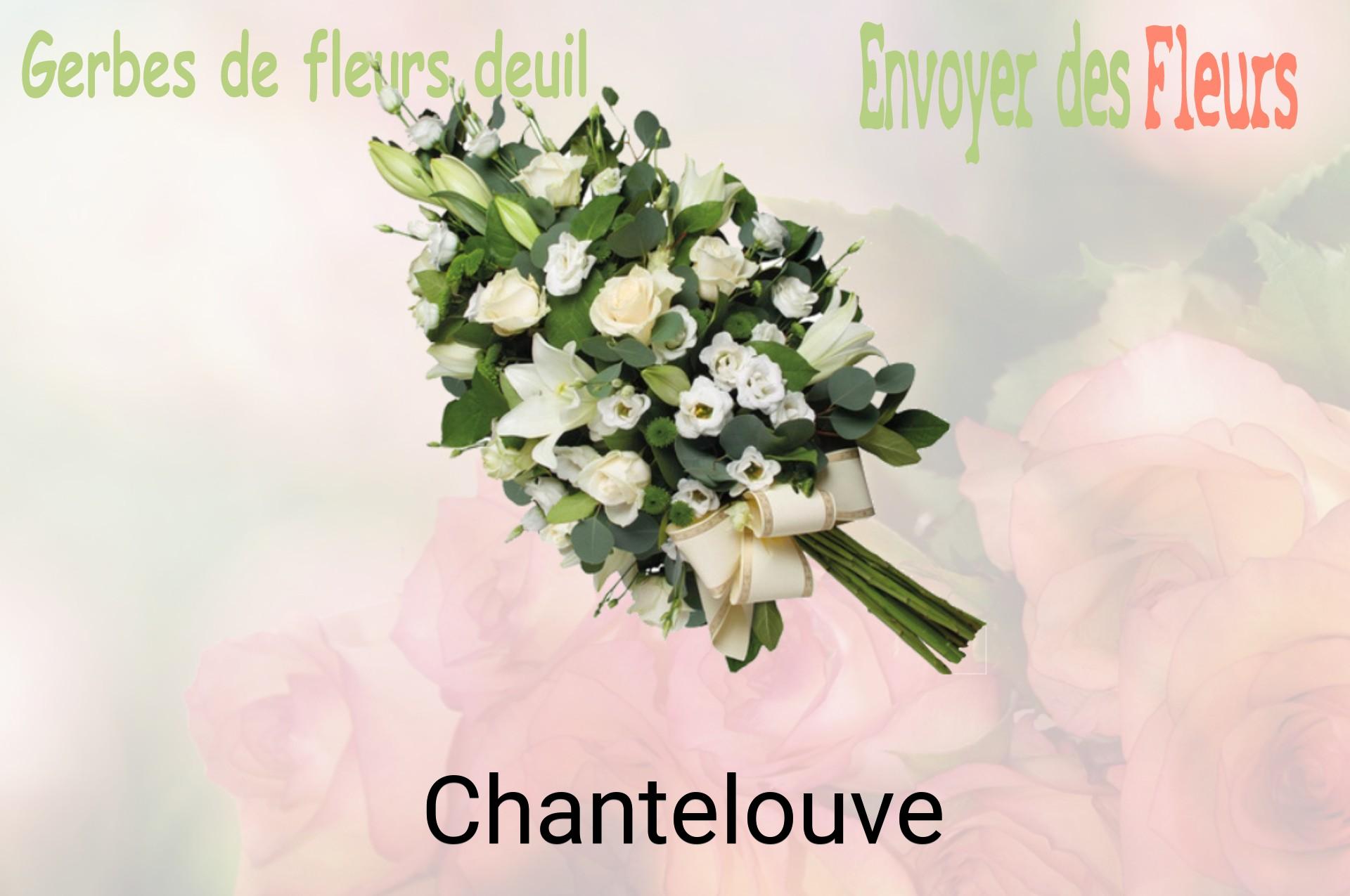 Gerbe de fleurs de deuil livrée à Chantelouve